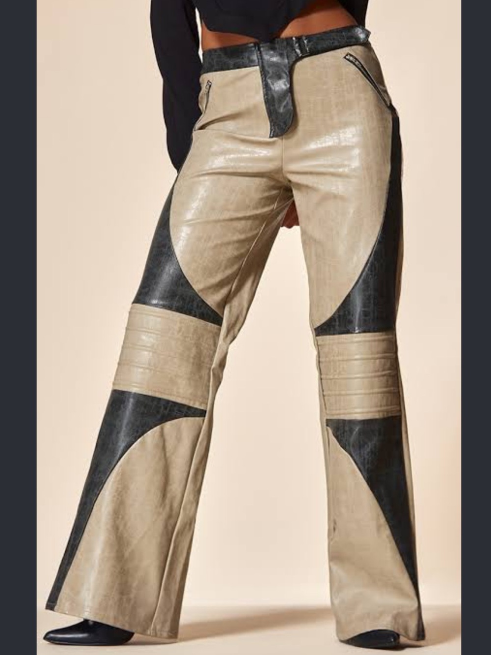 PRETTYLITTLETHING Faux Leather Multicolored Pants